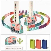 Resim Robotime Çocuklar Için Erken Eğitim Elektrikli Domino Oyuncak Küçük Tren-müzik Ve Işıklarla Renkli 