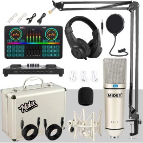 Resim Midex Cx1 Effective Set Efektli Ses Kartı Mikrofon Kulaklık Stand Kayıt Canlı Yayın Seti (Pc ve Telefon) 