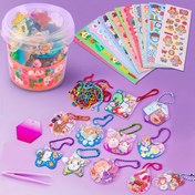 Resim 113 adet Yaratıcı Guka Sticker Seti Plastik Depolama Kova, Tam Karikatür Desenleri, Kendinden Yapışkanlı, Yeniden Kullanılabilir, Düzensiz Şekiller, Karışık Renk, Yeni Yıl Şenlikleri için İdeal Hediye 