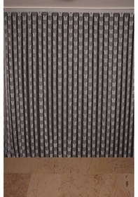 Resim Kelebek Model Gri Renk İp Perde Hazır Düğmeleri Dikilmiş İp Perde 300 270 Cm Gri 