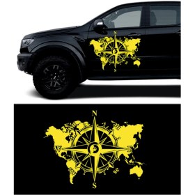 Resim Melek Pazarı Dünya Pusula Off Road Karavan STICKER-S1322 