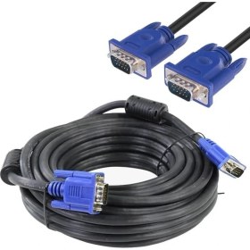 Resim Hytech HT-VGA15 15 Pin Erkek/erkek 15 Metre VGA Görüntü Aktarma Kablosu 