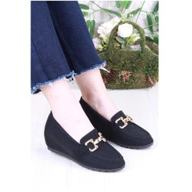 Resim Fort 34069 Minalya Siyah Hafif Rahat Dolgu Taban Şık Kadın Günlük Ayakkabı Siyah 