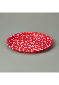 Resim Sarkapp Kalpli Metal Tepsi - Kırmızı / Pembe - 35x35 Cm Çok Renkli 
