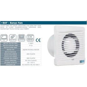 Resim Kayıtes 120'lik Banyo Fanı 180 M3/H 