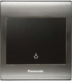 Resim Viko Panasonic Thea Blu Light Anahtar, Çerçeve Inox+beyaz, Kapak Siyah 