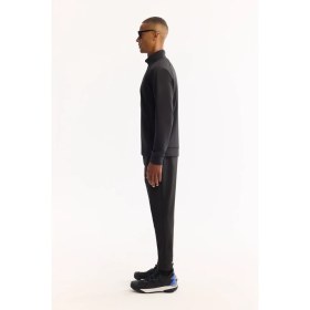 Resim AVVA Erkek Siyah Dik Yaka Fermuarlık Şardonlu Bi-Stretch Regular Fit Sweatshirt A52Y1203 