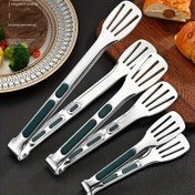 Resim Pişirme, Servis ve Izgara için 3 adet Paslanmaz Çelik Mutfak Maşa Seti - Kaymaz Tutuş, Salata, Ekmek, Barbekü için Metal Gıda Maşaları - Çok Amaçlı Pişirme Araçları ve Mutfak Aksesuarları 