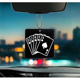 Resim Iskambil Kağıdı Desenli Pleksi Dikiz Ayna Süsü 