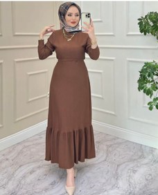 Resim YILMAZBARMAZ Kadın Eteği Fırfırlı Tesettür Elbise 