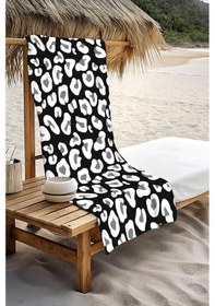 Resim Dijital Baskı Plaj Deniz Havlusu Leoparlı Desen Peştamal Hvl0018 Renkli 