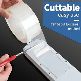 Resim 10.0 metre Ultra Güçlü Nano Çift Taraflı Bant | Kalın, Şeffaf, Kalıntı Bırakmayan, Plastik, Ahşap, Cam ve Metal için Yapışkan - PE Malzeme, Yüksek Tutuş 