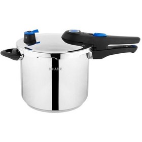 Resim Schafer Gusto 2 Li Düdüklü Tencere Seti 5 + 7 L 4 Parça Inox Siyah 