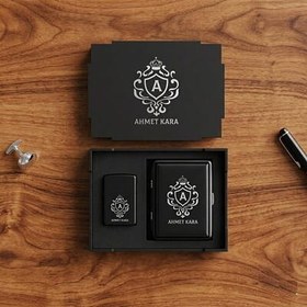 Resim Exclusive Kişiye Özel Çakmak ve Sigara Tabakası Seti 