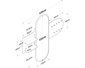 Resim Rani P3 Aynalı Duvar Askısı Boy Aynası Sepet Ceviz - Beyaz Vestiyer 