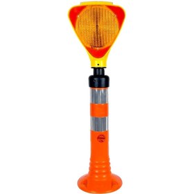 Resim İleri Trafik Solar Üçgen Flaşörlü Delinatör Seti Turuncu 