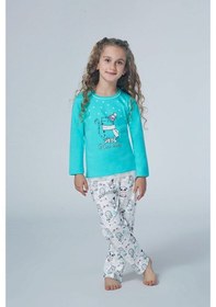 Resim Roly Poly Kız Çocuk Bisiklet Yaka Pijama Takım (2956) (1-4 Yaş) 