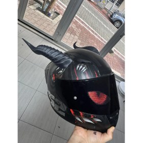 Resim Avcı Motor Kask Boynuzu - 3m Bantlı Özel Tasarım Motosiklet Kask Aksesuarı (Sadece Boynuz) 