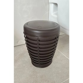Resim Kahverengi Döner Kapaklı Çöp Kovası 7,5 Lt, Banyo ve Ofis Için Şık ve Kullanışlı 