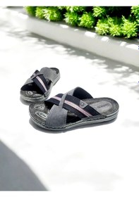 Resim Gezer Çapraz Tasarım Deri İç Taban Ev Ve Dışarı Terliği 