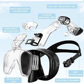 Resim Suya Dayanıklı Buğu Önleyici Maske Yetişkin Dalış Şnorkel Seti S-yeşil Lg Yeşil Yeşil 