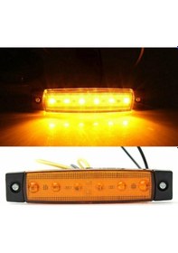 Resim Ahmet Otomotiv Dorse Parmak Lamba 12 -24 Volt 6 Ledli Sarı Renk 10 Adet Parmak Led Dorse Kamyon Led Lamba Turuncu 