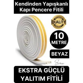 Resim Svein Premium Kapı Pencere Soğuk Toz Geçirmez İzolasyon Fitili Kendinden Yapışkanlı Isı Yalıtım 2x5=10 mt 