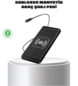 Resim Kanonik Education Manyetik Kablosuz Şarj Pedi 15W Hızlı Şarj Kaymaz Silikon Qi Destekli 
