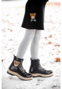 Resim Kiko Kids Termo Taban Kız Çocuk Bot 625 Kırışık Cilt Siyah 