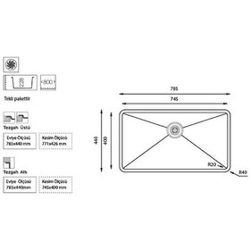 Resim Ukinox Me 745 T.Sıfır T.Altı T.Üstü Mutfak Eviyesi 