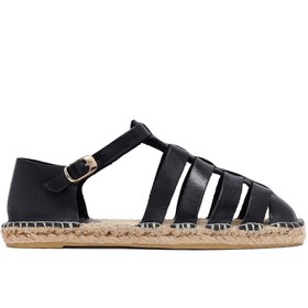 Resim Derimod Kadın Siyah Deri Espadril 25SFD206518 