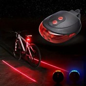 Resim 5 LED ve 2 Lazer Işınlı Bisiklet Arka Lambası - ABS Malzeme, Koltuk Sapı Montajlı, Pil ile Çalışır (AAA Piller Dahil Değildir), 36V veya Altına Uygun 
