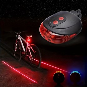 Resim 5 LED ve 2 Lazer Işınlı Bisiklet Arka Lambası - ABS Malzeme, Koltuk Sapı Montajlı, Pil ile Çalışır (AAA Piller Dahil Değildir), 36V veya Altına Uygun 