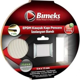 Resim AyrStore Epdm Kauçuk Kapı Pencere Bandı 7MMX15MMX5MT Beyaz 1008004 