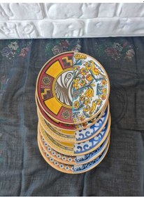 Resim Karışık Pasta Tabağı 6 Kişilik Pasta Tabağı Seti Çok Renkli 