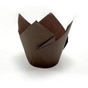 Resim Genel Markalar Trend 100'lü Klasik Lale Kapsül Kahverengi Muffin Kek Kalıbı, Tulip, Safari Konsept, 
