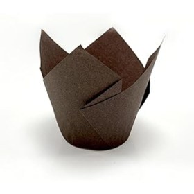 Resim Genel Markalar Trend 100'lü Klasik Lale Kapsül Kahverengi Muffin Kek Kalıbı, Tulip, Safari Konsept, 