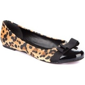 Resim Fox Shoes Siyah/Leopar Kadın Babet 9726019502 Siyah 