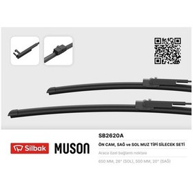 Resim Sılbak Sb2620a Sılecek Supurgesı 650 / 500mm Muz Tıp Volvo S40 V50 04 06 