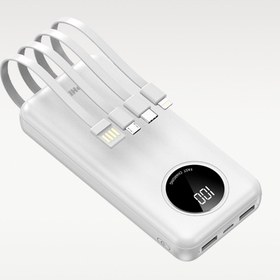 Resim Phixi Dahili Kablolu Powerbank 5in1 Çıkış LCD Ekran 20.000mAh Taşınabilir Şarj Aleti Slim Dayanaklı Kasa 