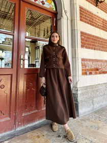 Resim Kaşe Etekli Takım - Krem / M 