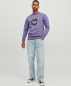 Resim Jack&jones Sıfır Yaka Mor Erkek Sweatshirt 12242366 001 