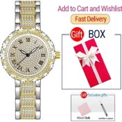Resim Hanyang Gümüş Altın Kutu Kadın Bilezik Saatler 2023 Paslanmaz Çelik Taklidi Kristal Bayanlar Kuvars Izle Kadın Elbise Saat Dropshiping Montre Femme (Yurt Dışından) 