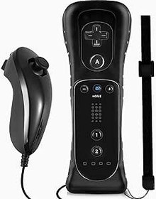 Resim Wii uzaktan kumanda ve Nunchuck Joystick yedek uzaktan kumanda Wii için silikon kılıf ve bilek kayışı Wii ile uyumlu, Motion Plus yok 