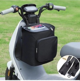 Resim Xuweiwei 1 Adet Elektrikli Bisiklet Motosiklet Bisiklet Kask Asma Çantası Siyah Cep Telefonu Filmli Siyah 