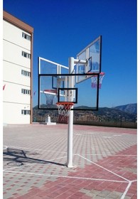 Resim Adelinspor Basketbol Potası Üçlü Grup Kademeli Yük 10 MM Cam 