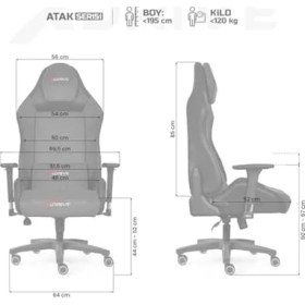 Resim Lidyada Maison Atak Profesyonel Oyuncu Koltuğu Gri/siyah 3D Ayarlanabilir Kolçaklar Çift Mekanizma Sistemi 