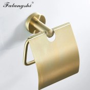 Resim Sanlindou Falangshi Banyo Aksesuarları Robe Hooks Havlu Yüzük Tuvalet Fırçası Tutucu Sabunluk Banyo Donanım Seti Altın Fırçalanmış Wb8834 | Banyo Donanım Setleri (Yurt Dışından) 