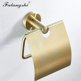 Resim Sanlindou Falangshi Banyo Aksesuarları Robe Hooks Havlu Yüzük Tuvalet Fırçası Tutucu Sabunluk Banyo Donanım Seti Altın Fırçalanmış Wb8834 | Banyo Donanım Setleri (Yurt Dışından) 