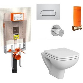 Resim VitrA S20 Kanalsız Asma Klozet Ve VitrA Gömme Rezervuar Tam Set 800-2027 Beyaz 